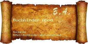 Buchbinder Abod névjegykártya